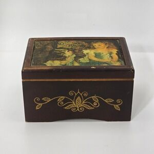 Mid-Century Japanese Wood Music Box "The Shadow of Your Smile" Tune